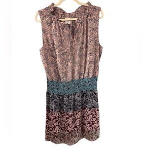NWOT CAbi Sleeveless Dani Paisley Color Block Dress in Size L